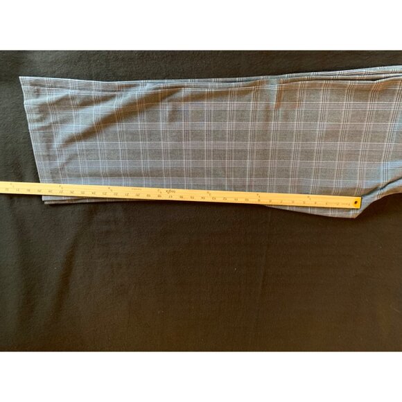 Plaid Womens Wide-Leg Pants By Roz & Ali Size 14 Grey & White Checkered Polyeste - Picture 11 of 11